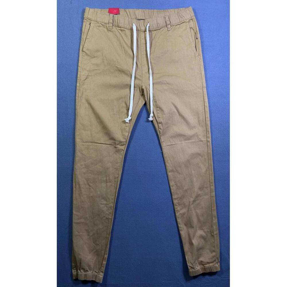 NEW Victorious Skinny Fit Jeans Joggers Mens 3XL Carmel Brown Elastic Waist NWT